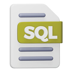 Poster - Sql file format 3d rendering isometric icon.