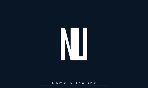 Alphabet letters Initials Monogram logo NU , UN