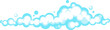 © Chorna_L - Cartoon soap foam with bubbles. Light blue suds of bath, shampoo, shaving, mousse.