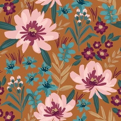 floral seamless pattern. vector design for paper, cover, fabric, interior decor and other