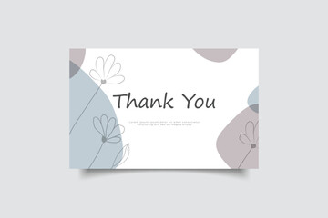 Wall Mural - thank you card tempalte with minimalist hand drawn background