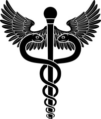 Sticker - Caduceus Medical Doctor Symbol