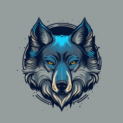  Wolf Head Mascot Illustration for Logo Icon or Poster
