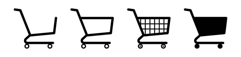 Sticker - Shopping cart icon set