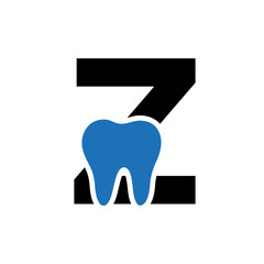 Wall Mural - Letter Z Dental Logo Concept With Teeth Symbol Vector Template