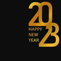 Wall Mural - 2023 Happy New Year background. Gold glitter numbers. Vector banner
