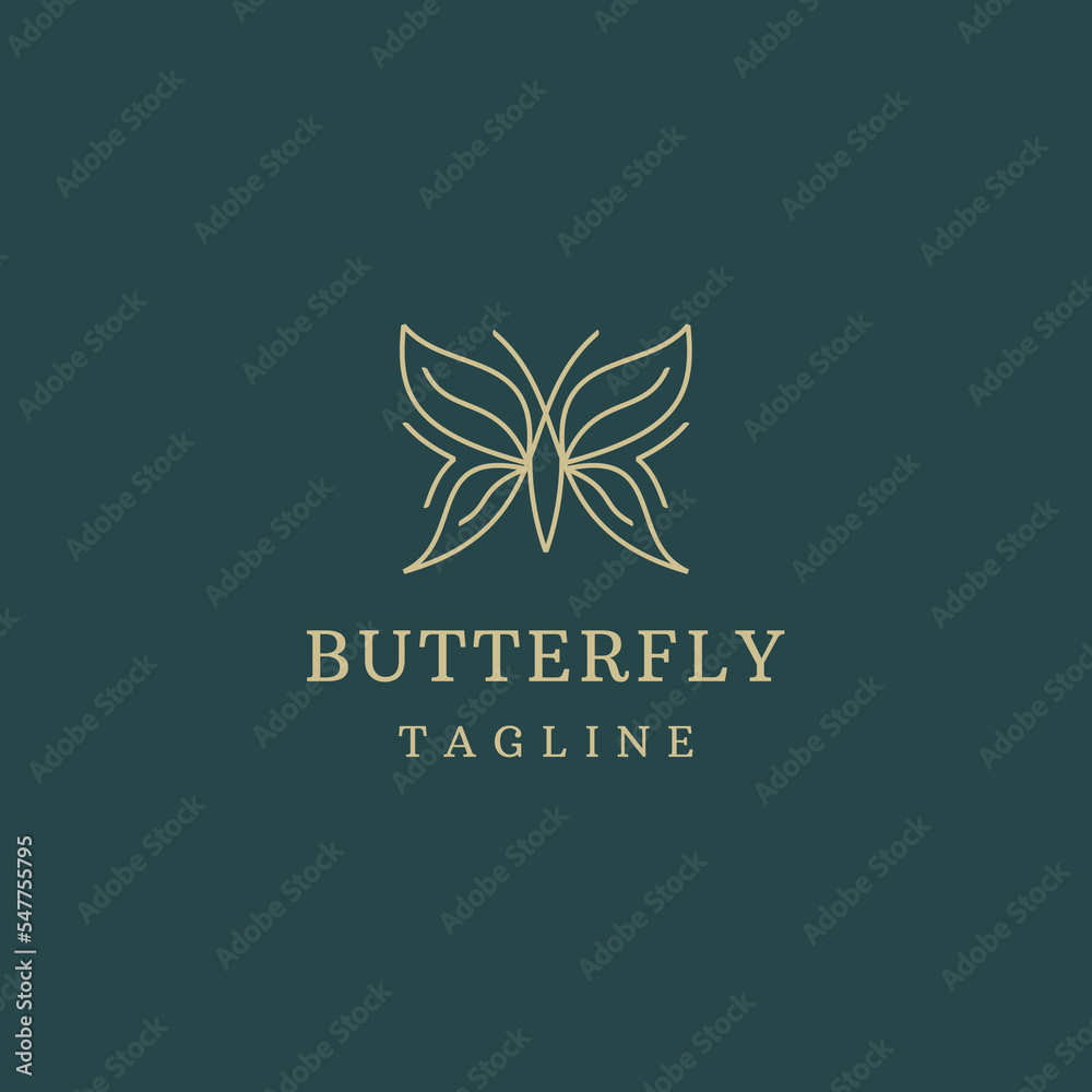 Butterfly line logo icon design template flat vector Stock Vector ...