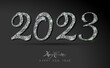 Happy New Year 2023 greeting card. Diamond background
