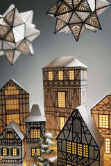 Wall Mural - Lantern village and two lantern stars