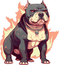 Dog Pitbull Vector Illustration
