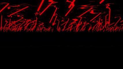 Poster - Abstract long led lights in a water surface. Design. Floating 3D stripes in a black abstract endless lake.