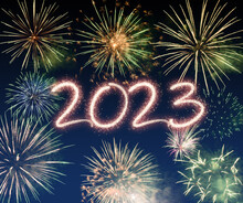 2023 New Year Fireworks Background