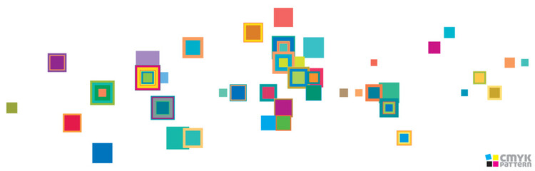 Aufkleber - Simple abstract illustration with scattered multicolored squares