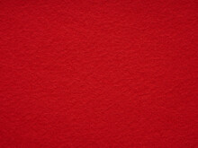 Bright Red Felt Rough Texture. Surface Of Felted Fabric Texture Abstract Background. Pattern For Text, Lettering, Patchworkor Other Art Work. Full Frame Backdrop Wallpaper. High Resolution Photo.