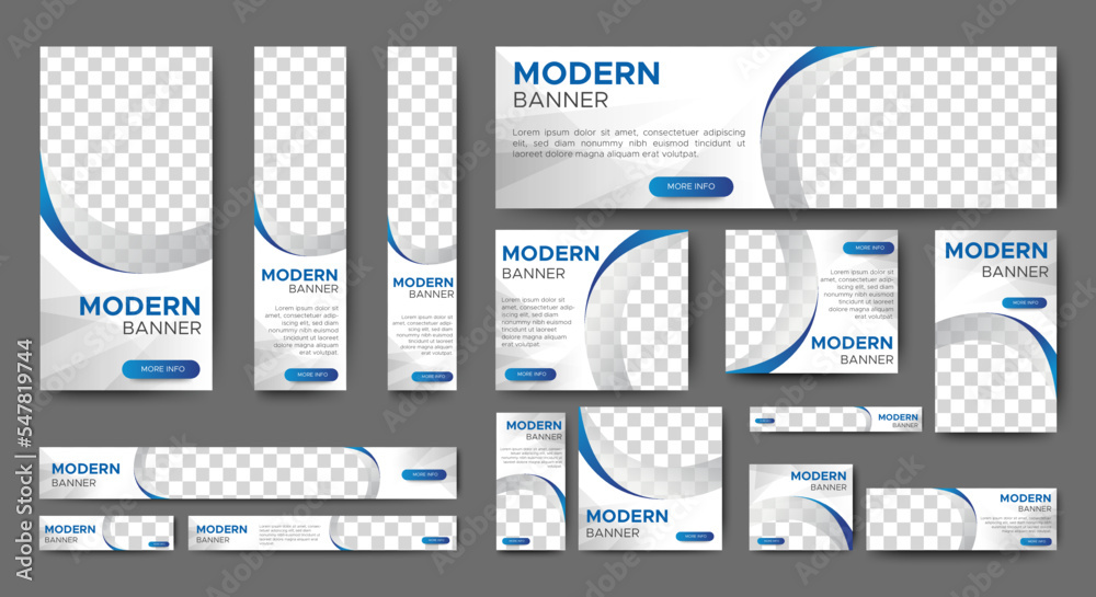 Modren Header Website Modern banner design web template Set, Horizontal header web banner ...