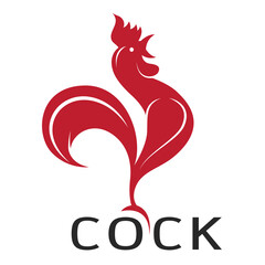 Wall Mural - Image of a cock design isolated on transparent background. Farm Animals.