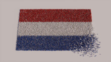 Dutch Banner Background, With People Gathering To Form The Flag Of Netherlands.