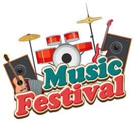 Wall Mural - music festival text for banner or poster design