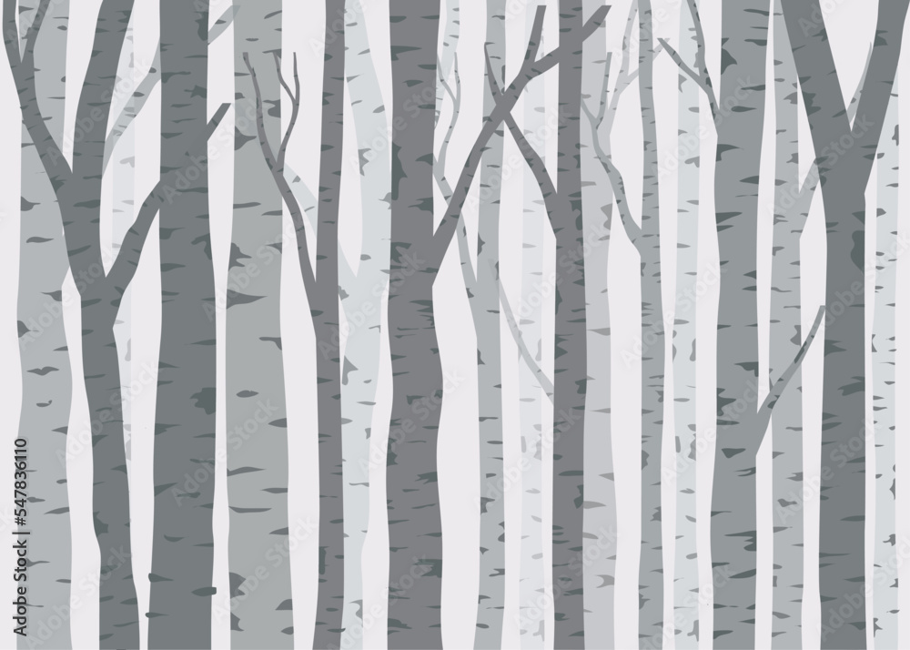 birch trees seamless pattern vector Stock Vector | Adobe Stock