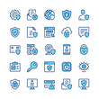 © Jane Kelly - Data protection line icons. Blue color. Vector line icons set
