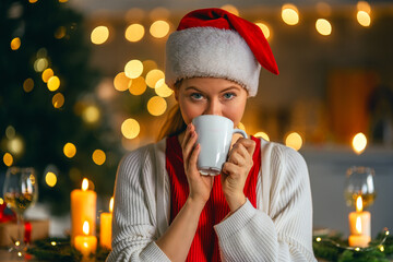 woman is preparing Christmas dinner