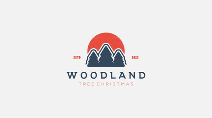 Woodland vector icon logo design illustration