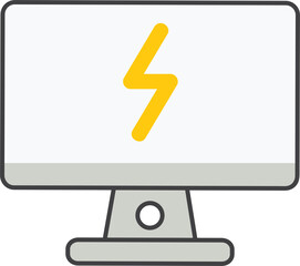 Poster - computer flat icon