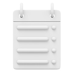 Poster - White flip calendar assignment. 3D rendering. PNG icon on transparent background.
