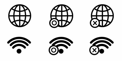 Leinwandbilder - Internet and network pictogram Icons Collection. Stock vector