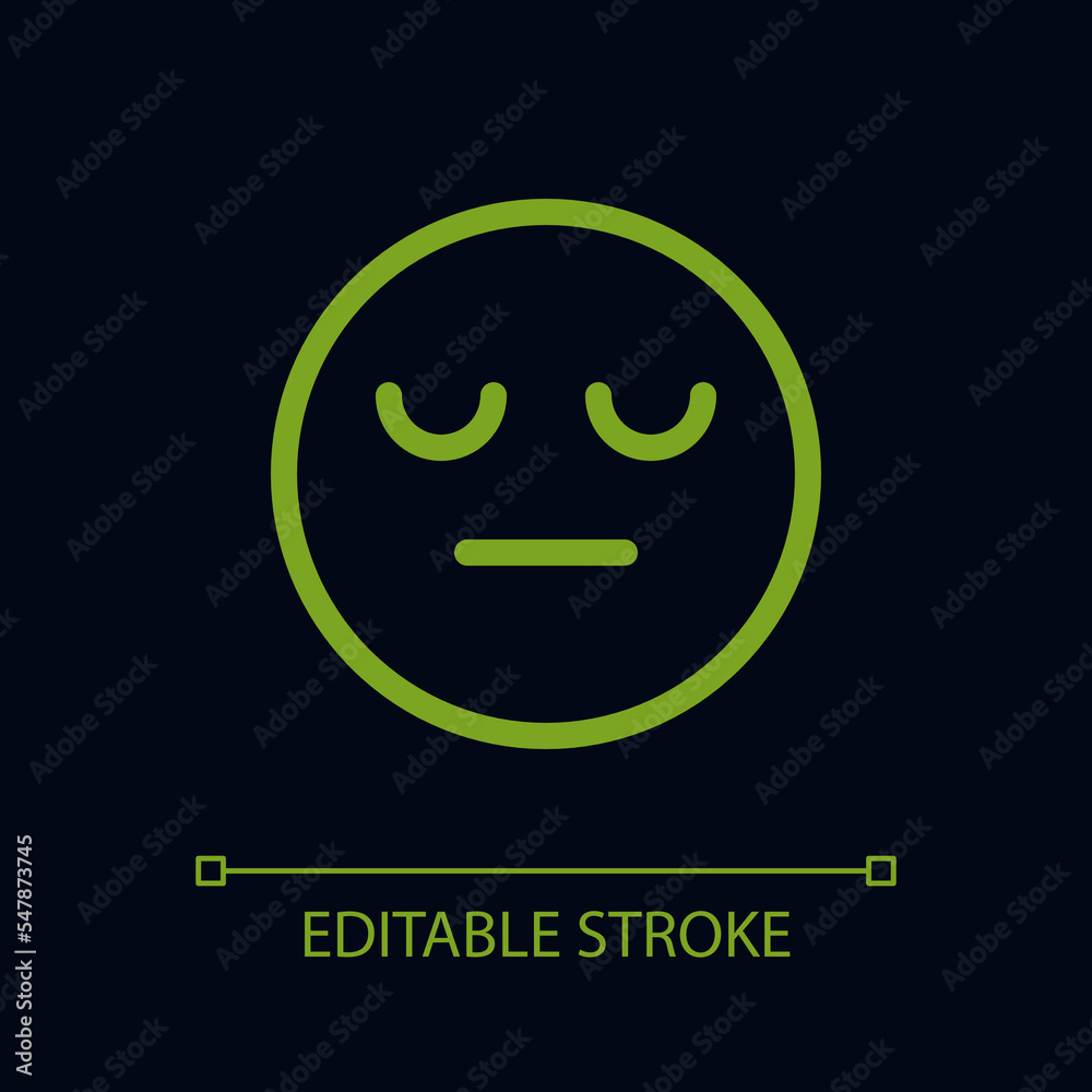 Stock-Vektorgrafik „Sleepy face emoji pixel perfect color linear ui ...