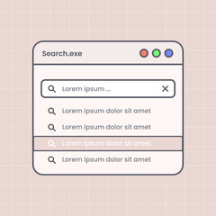 Poster - Search panel interface in vintage design style. Search bar vector illustration.