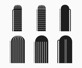 Silo vector icon symbol storage isolated on white background