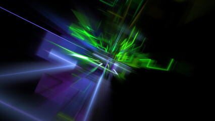 Poster - Digital technologies, cloud computing, digital future, information transfer. Abstract technology big data background concept. Motion of digital data flow. 3d illustration