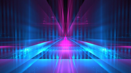 Poster - Digital technologies, cloud computing, digital future, information transfer. Abstract technology big data background concept. Motion of digital data flow. 3d illustration