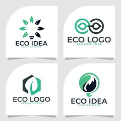 Wall Mural - set of eco logo vector design template
