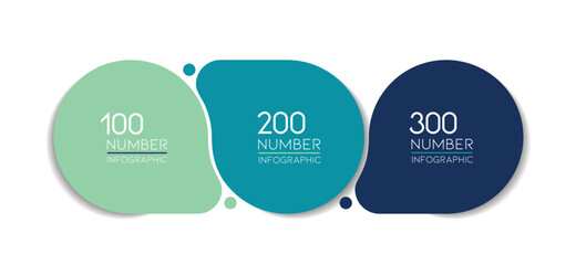 Wall Mural - 3 elements scheme, diagram. three connected circles. infographic template.