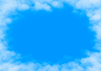 Fond de jour ensoleillé, ciel bleu avec des cumulus blancs, fond naturel d'été ou de printemps avec un temps chaud parfait, illustration vectorielle.