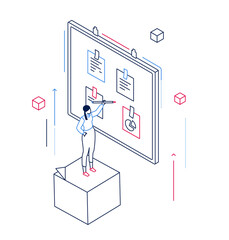 Wall Mural - marketing strategy - line design style isometric banner