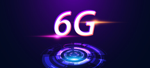 Poster - abstract technology circle digital futuristic concept 6g sixth generation wireless communication tec