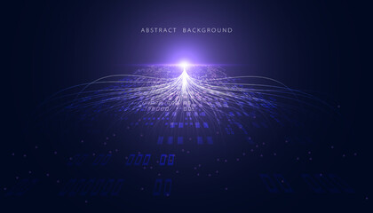 Poster - abstract modern background ai artificial intelligence concept big data network digital link atomic p