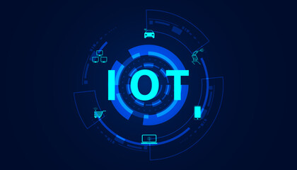 Poster - abstract technology futuristic concept internet of things digital circle iot icon infographic on mod