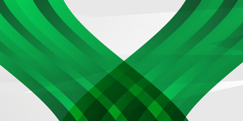 Wall Mural - Green white gradient polygonal surface abstract 3D render. green wave on white background