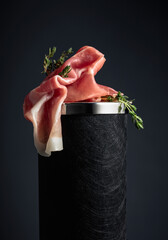 Wall Mural - Prosciutto with thyme.