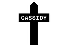Cassidy: Illustration Eines Schwarzen Kreuzes Mit Dem Vornamen Cassidy