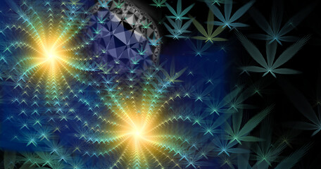 Poster - Fractal spiral. Abstract fractal patterns and shapes. Dynamic flowing natural forms.