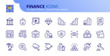 Fototapeta Do przedpokoju - Simple set of outline icons about finance. Financial concept.