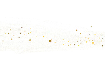 Wall Mural - Gold dust, light gold glitter round confetti background.
