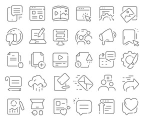 Aufkleber - Blogging line icons collection. Thin outline icons pack. Vector illustration eps10
