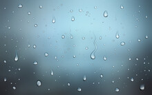 Realistic Vector Illustration Of Water Drops On Window