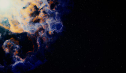 Wall Mural - colorful space background with nebula and stars. 3d rendering.